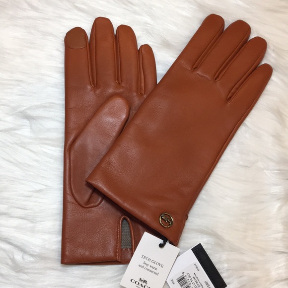 COACH Tech-Gloves Sunset Signature Quilted Leather - Picture 1 of 8